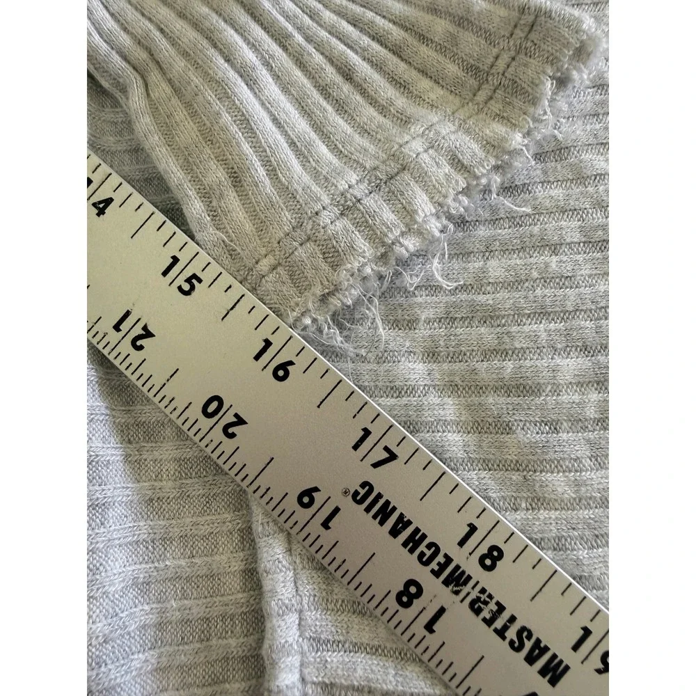 Free People We The Free Medium Gray Lover Rib Cowl Neck Split Back Boho Tunic